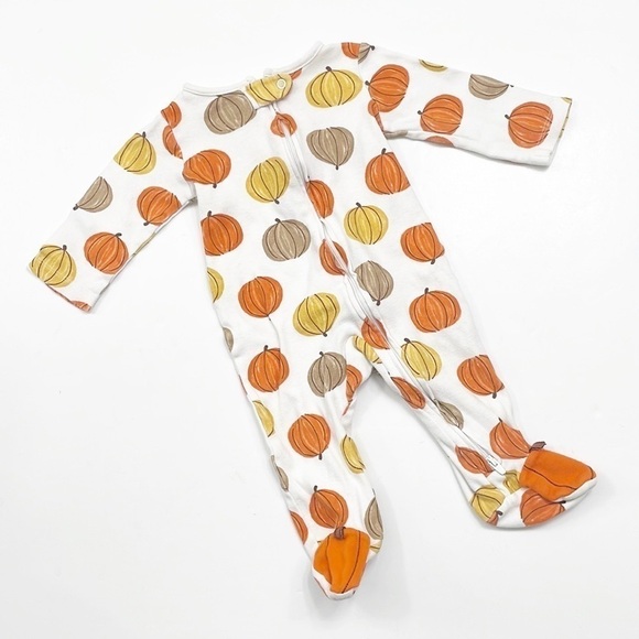 Carter's baby pumpkin print zip up sleeper - Picture 1 of 4